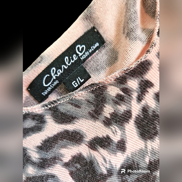 Charlie B Large Pink Leopard Long Sleeve Stretchy Top - Picture 8 of 9